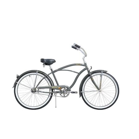 Micargi Micargi TAHITI-M-FGREY 26 in. Tahiti Mens Beach Cruiser Bicycle; Flint Grey & Alloy TAHITI-M-FGREY